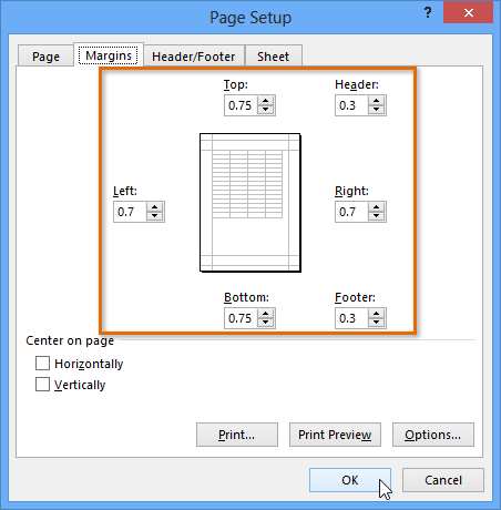 Screenshot of Excel 2013