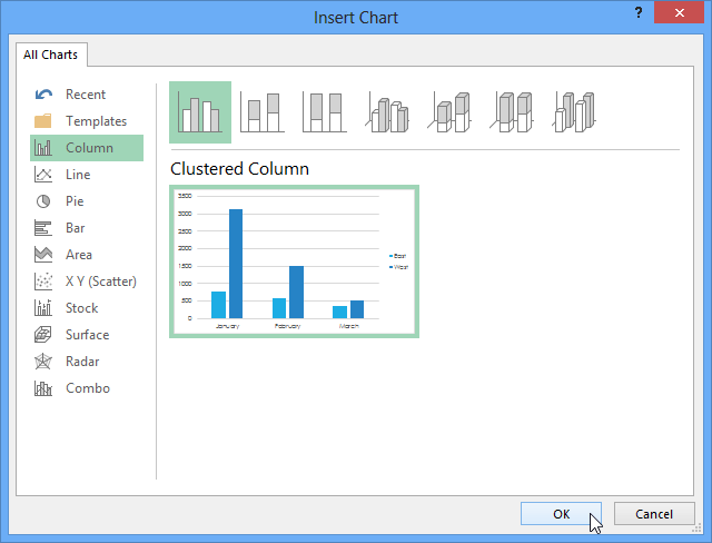 Screenshot of Excel 2013