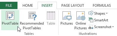 Screenshot of Excel 2013