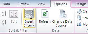 The Insert Slicer command