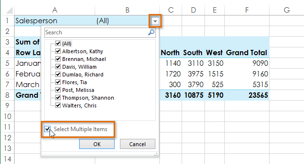 Screenshot of Excel 2013