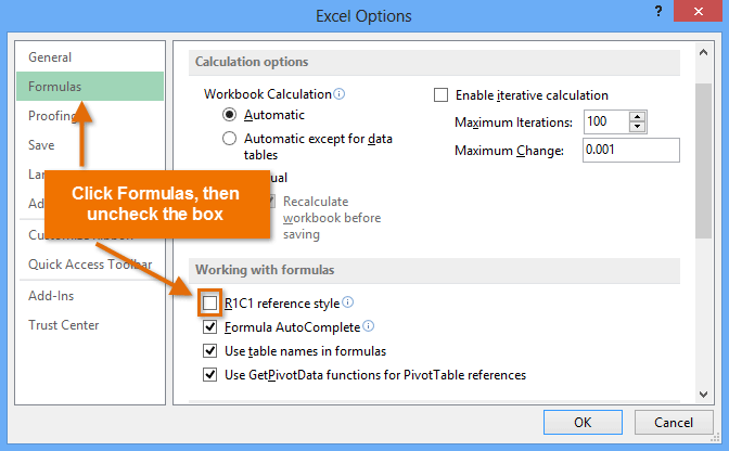 Screenshot of Excel 2013