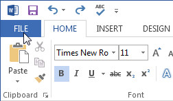 Screenshot of Word 2013