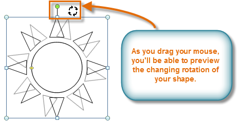 Rotating the shape