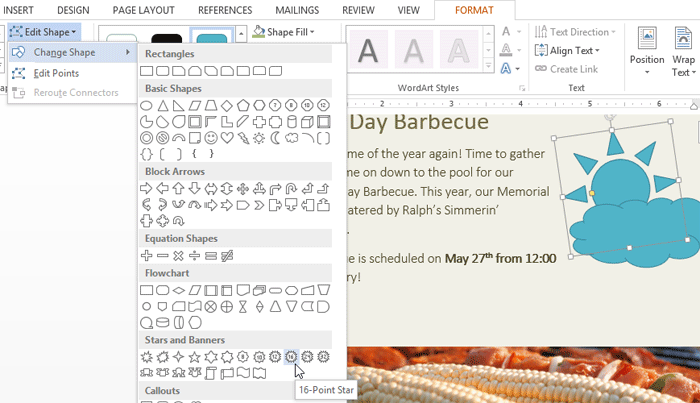 Screenshot of Word 2013