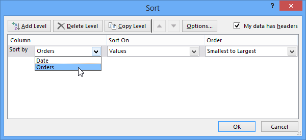 Screenshot of Excel 2013