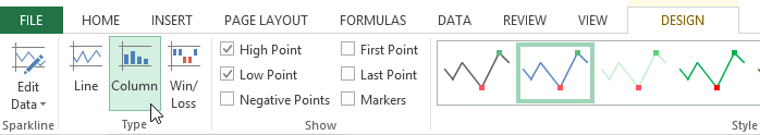 Screenshot of Excel 2013