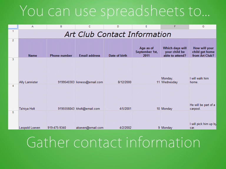slide 3 - you can gather contact information