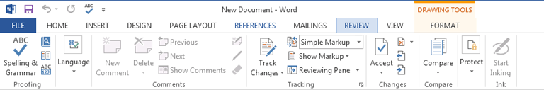 Screenshot of Word 2013