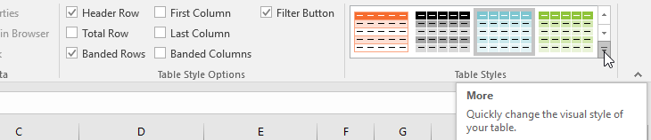 more tables styles