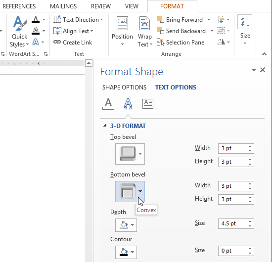 Screenshot of Word 2013